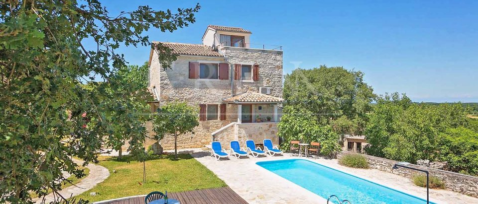 Renovated stone house with poo