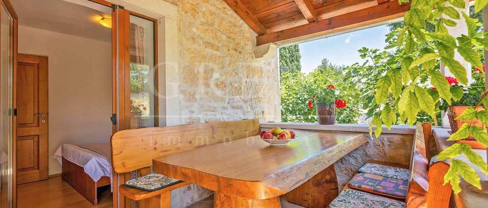 Renovated stone house with poo