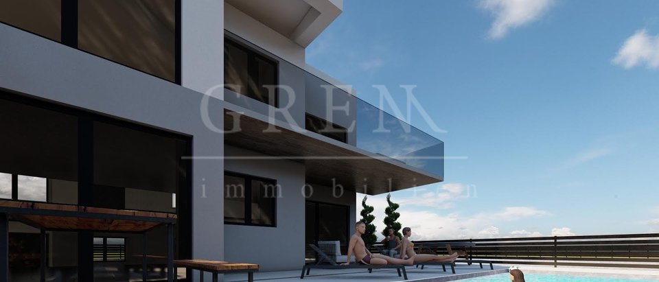 New luxury apartments under construction Poreč 4 km. with a view of the sea and swimming pools