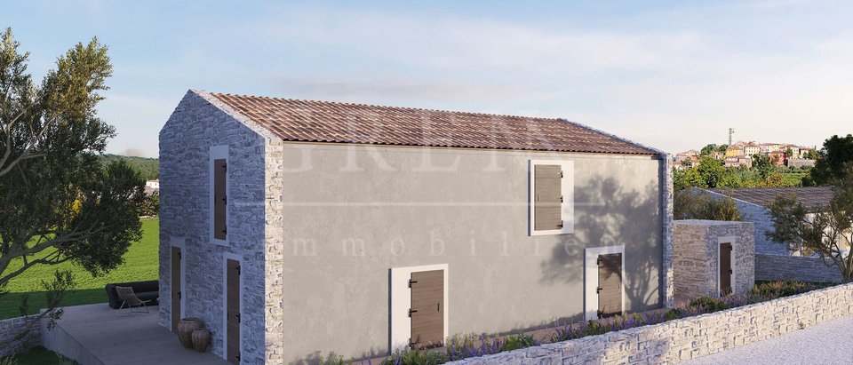 Building land with a project for a family house in central Istria